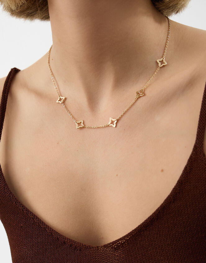 Clover Cut-Out Station Necklace, , large