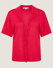 Tia Tie Knitted Cardigan, Red (RED), large