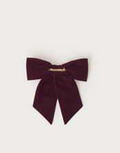 Velvet Bow Hair Clip, , large