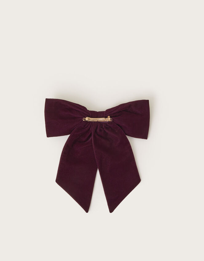 Velvet Bow Hair Clip, , large