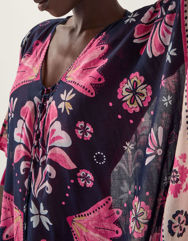 Abbie Floral Print Mini Kaftan, , large