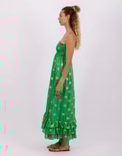 Sundress Pooja Strapless Ruffle Midi Dress, Green (GREEN), large