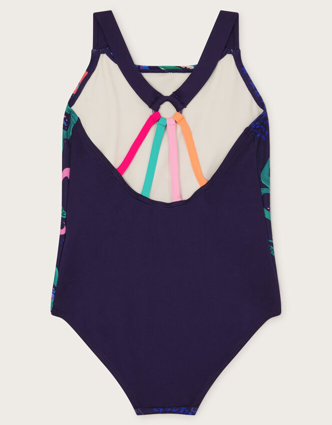 Wild Animal Print Swimsuit, Blue (NAVY), large