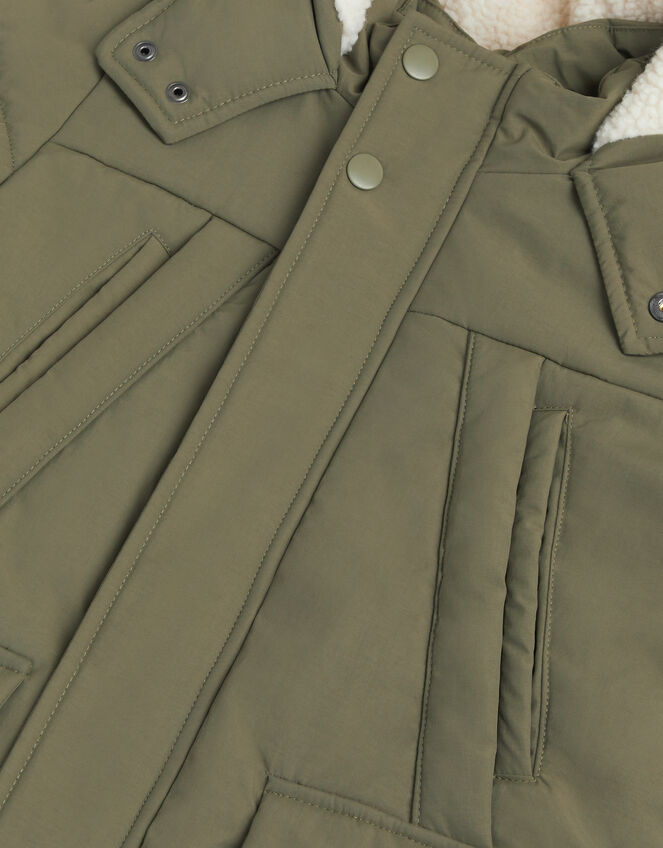 Water-Resistant Padded Coat, Green (KHAKI), large