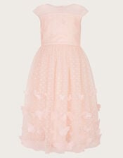 Polka Dot Butterfly Tulle Dress, Pink (PALE PINK), large