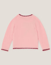 Sequin Bow Fuzzy Jumper, Pink (PINK), large