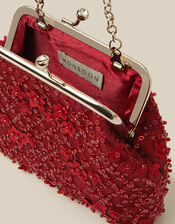 Taylor Beaded Bag , Red (BURGUNDY), large