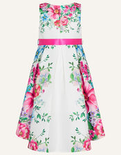 Calypso Rose Print High-Low Dress, Ivory (IVORY), large