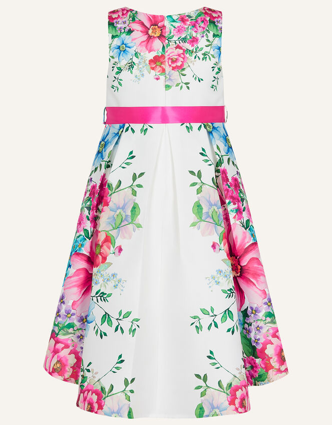 Calypso Rose Print High-Low Dress, Ivory (IVORY), large