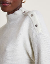 Billie Button Jumper, Ivory (IVORY), large