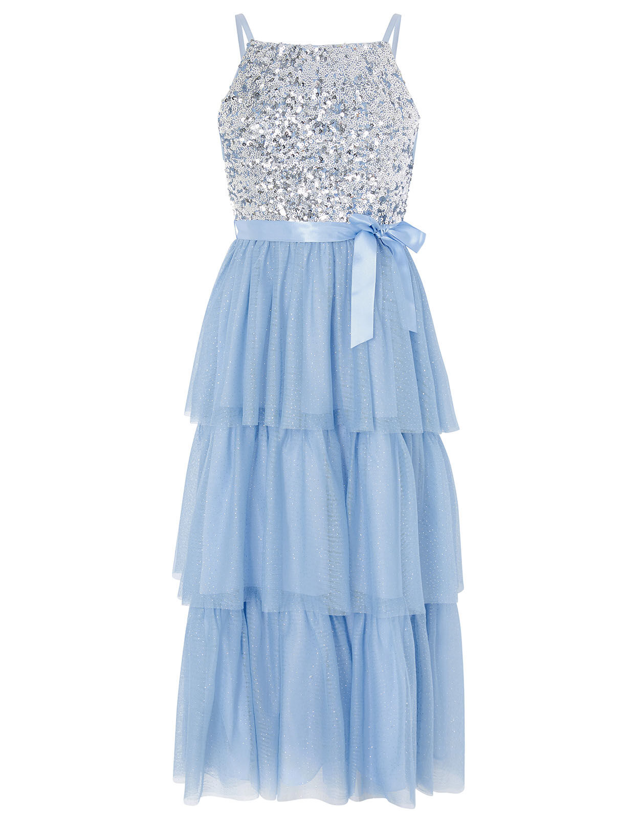 Truth Tiered Maxi Prom Dress Blue