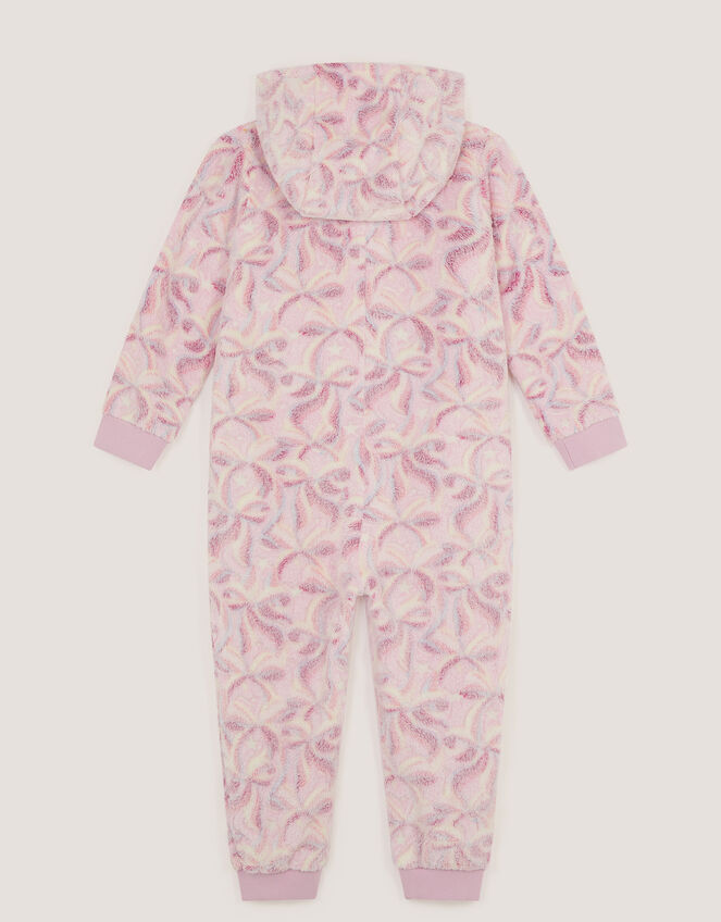 Glow In The Dark Bow Fleece Onesie, Pink (PINK), large