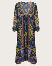 Delia Button Kaftan, Black (BLACK), large