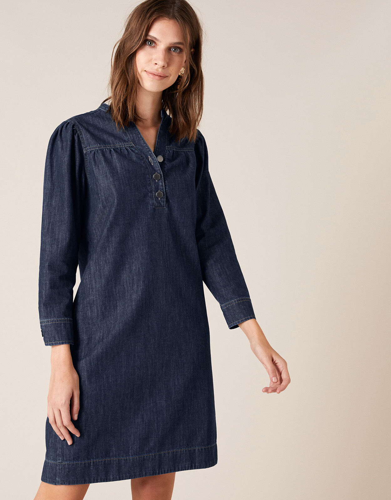 knee length denim dress uk