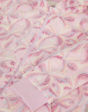 Bow Print Fleece Onesie, Pink (PINK), large