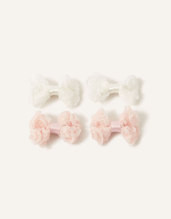 Rosette Bow Bridesmaid Hair Clips, , large