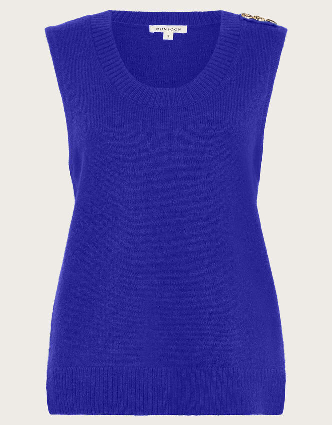 Nora Scoop Neck Knitted Vest, Blue (COBALT), large