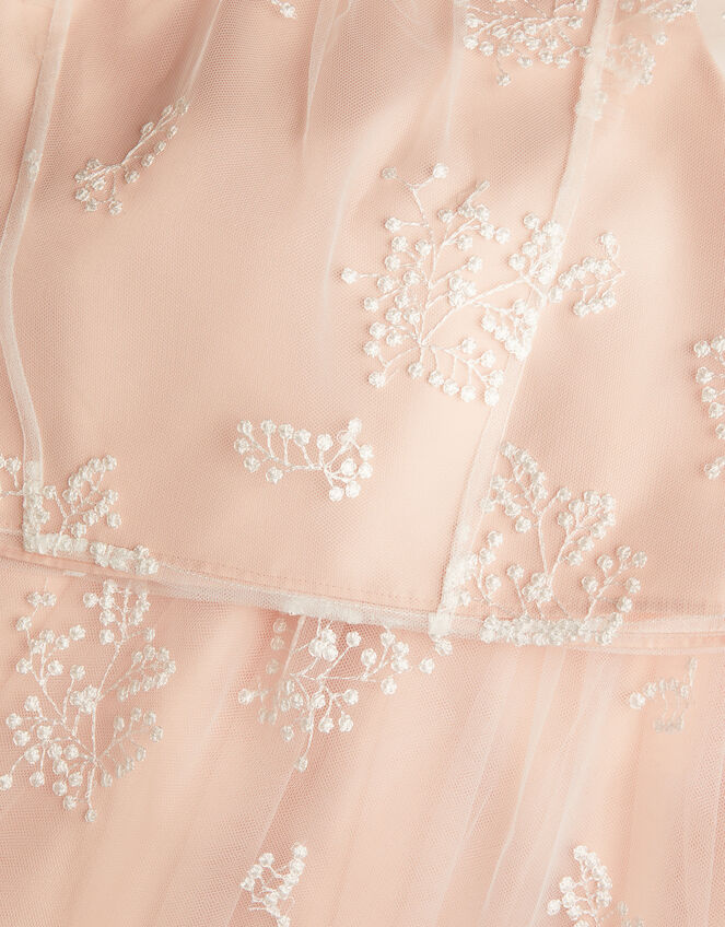 Harlyn Short Sleeve Embroidered Tulle Top, Pink (PINK), large