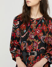 Danny Paisley Print Midi Dress, Black (BLACK), large