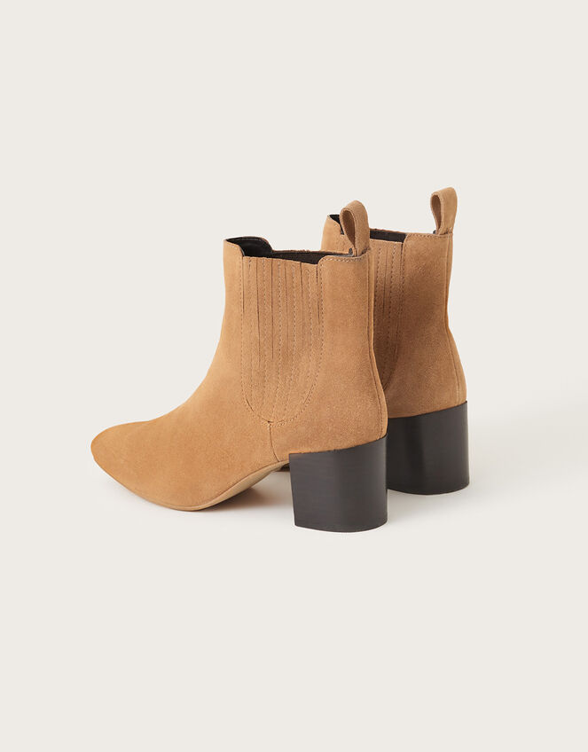 Square Toe Suede Chelsea Boots, Tan (TAN), large