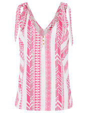 Tie Strap Jacquard Cami, Pink (PINK), large
