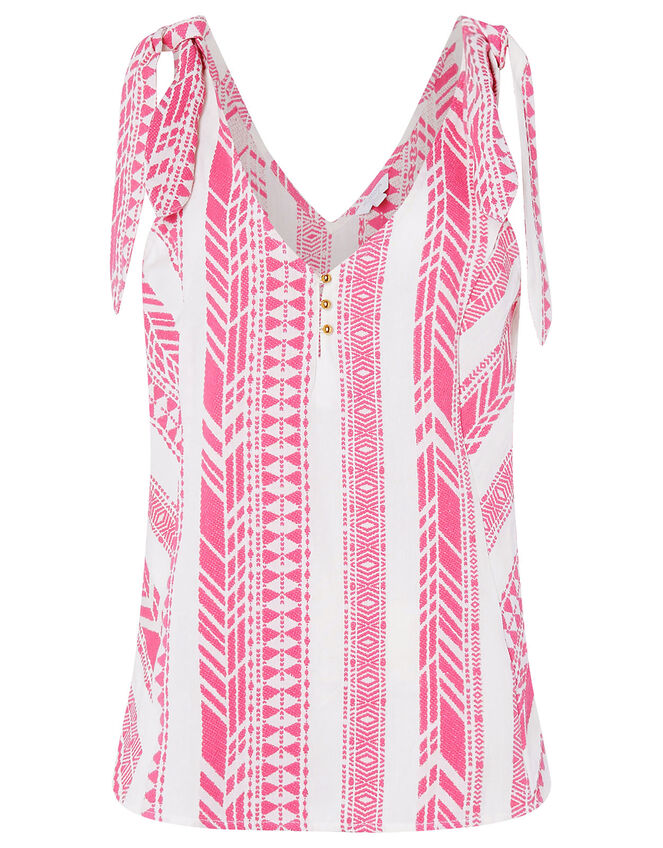 Tie Strap Jacquard Cami, Pink (PINK), large
