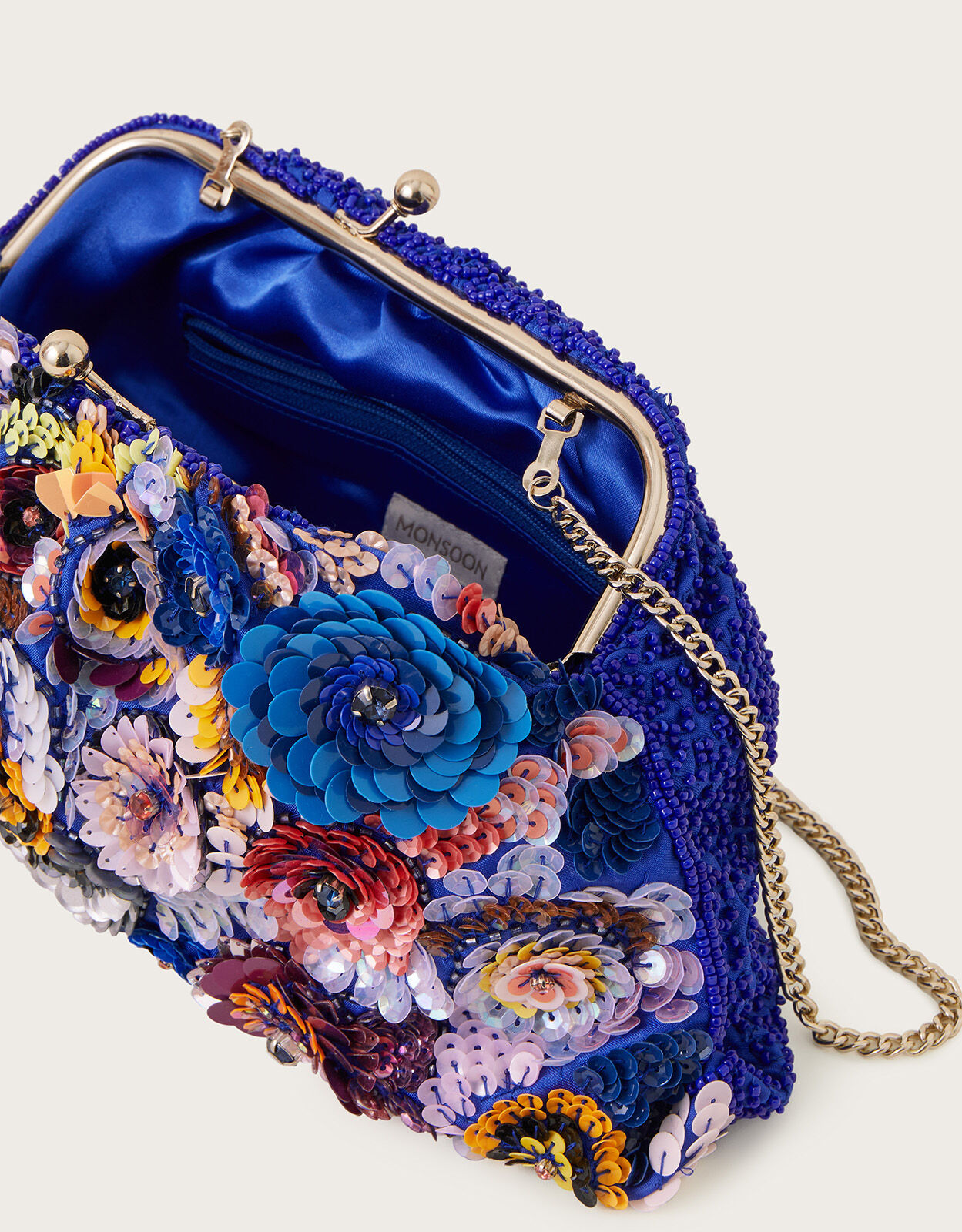 Blue floral clutch bag new arrivals