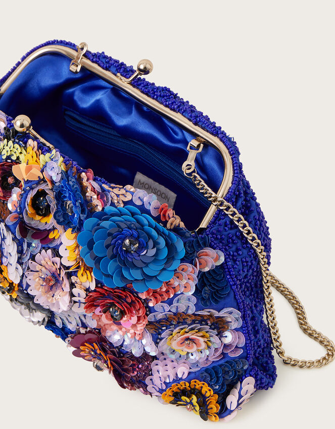 Flower Power Embellished Clutch Bag, , large