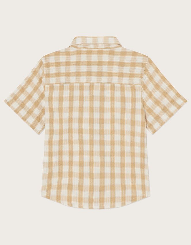 Seersucker Check Shirt, Natural (STONE), large