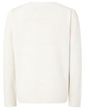 Embellished Unicorn Knit Jumper, Ivory (IVORY), large