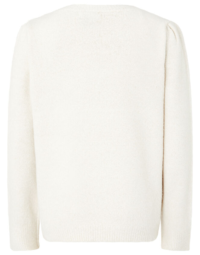 Embellished Unicorn Knit Jumper, Ivory (IVORY), large