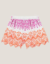 Embroidered Scallop Shorts, White (WHITE), large