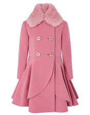 Twirl Ruffle Coat, Pink (PINK), large