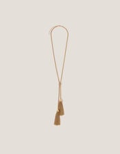 Long Diamanté Tassel Necklace, , large