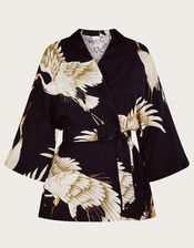 One Hundred Stars Stork Print Kimono, , large