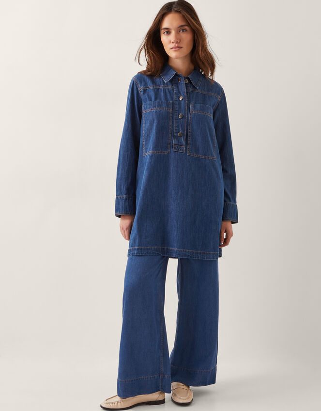 Heidi Slouchy Wide Leg Jeans, Blue (DENIM BLUE), large