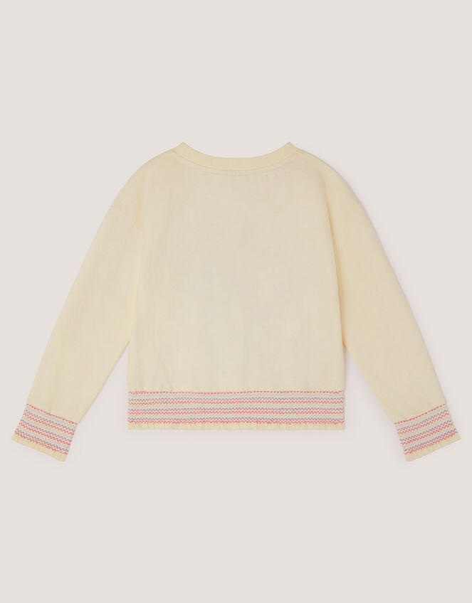 Monsoon x My Little Pony Rainbow Embroidered Sweatshirt, Ivory (IVORY), large