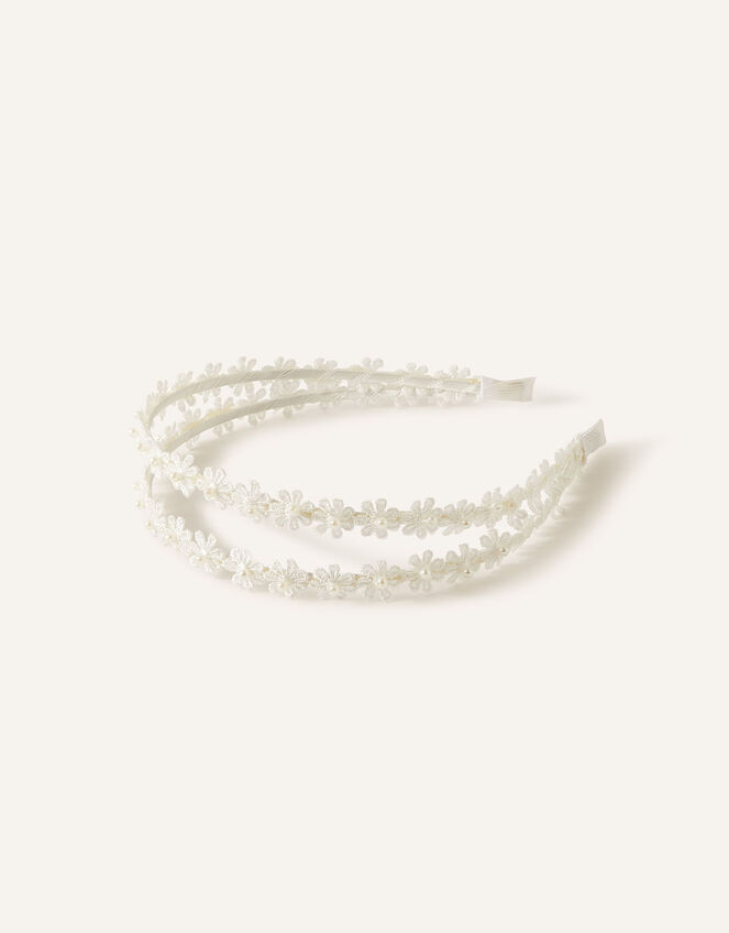 Bridesmaid Lace Double Strap Headband, , large