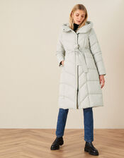 Bettina Longline Padded Coat with Recycled Polyester, Brown (MUSHROOM), large