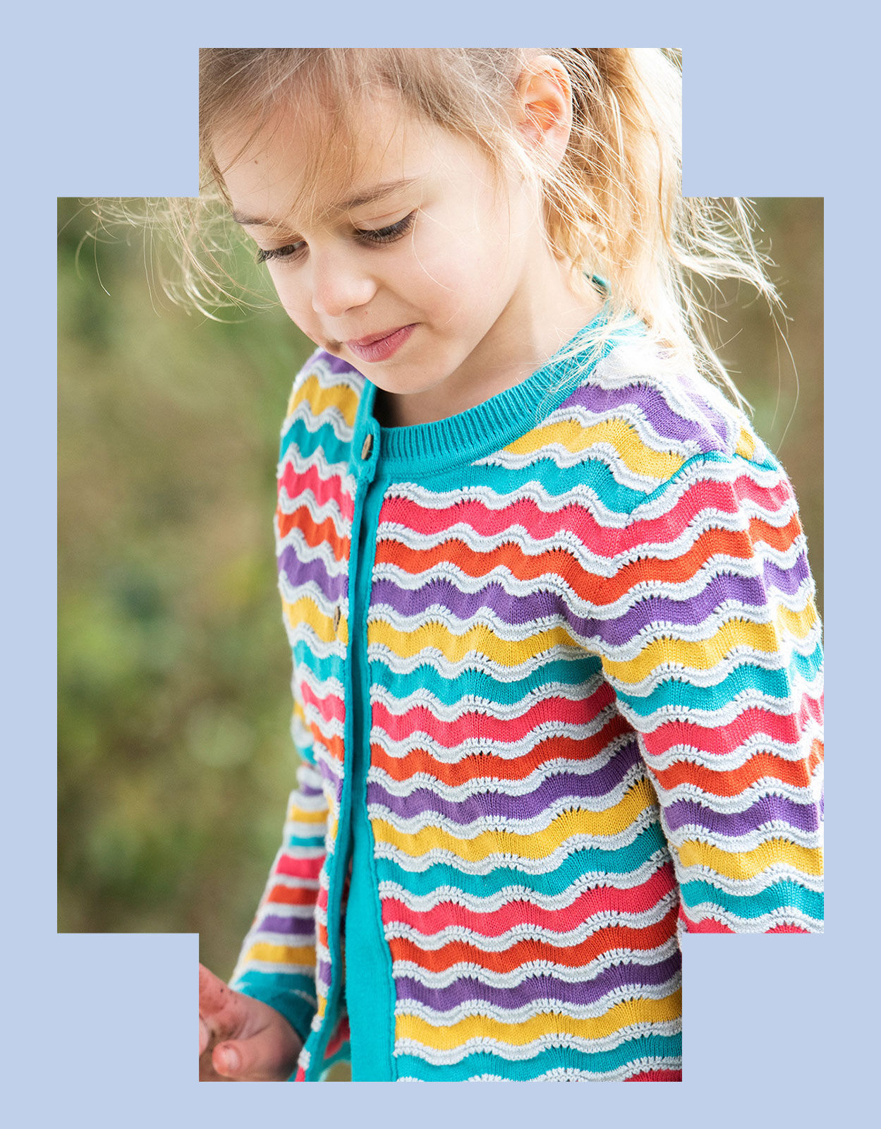 Frugi Rainbow Pointelle Cardigan Multi