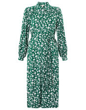 Leigh Floral Print Shirt Dress with LENZING™ ECOVERO™, Green (GREEN), large