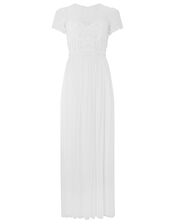 Olive Floral Embellished Tulle Bridal Dress, Ivory (IVORY), large
