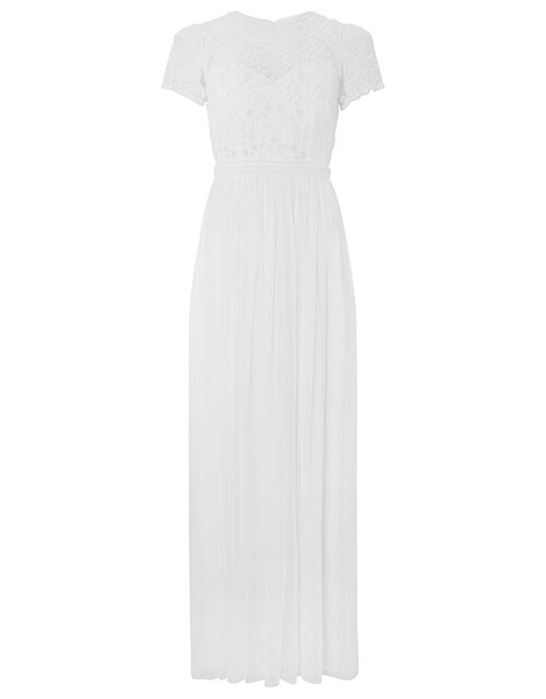 Monsoon – Olive Floral Embellished Tulle Bridal Dress Ivory Mariage Bohème MONSOON