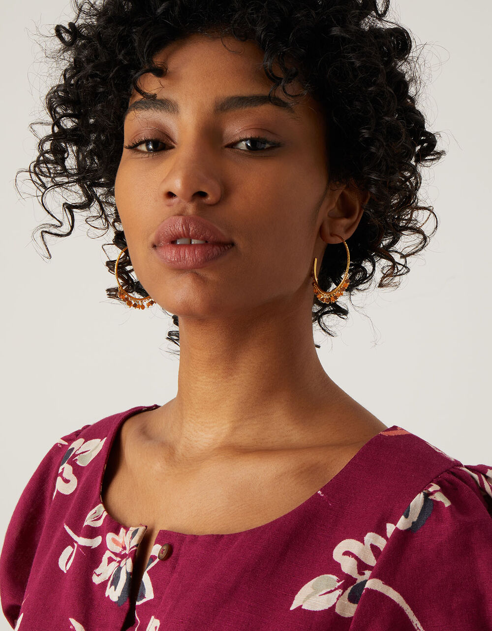 Women Women's Accessories | Gold-Plated Tassel Colour Hoop Earrings - OV13482