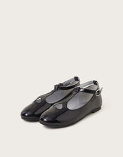 Patent Heart Ballet Flats, Black (BLACK), large