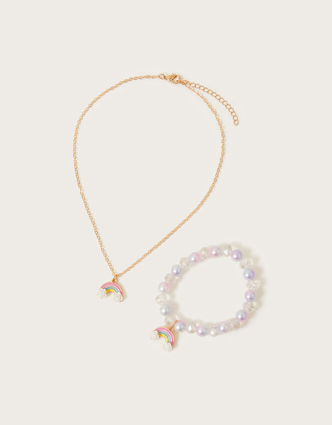 Rainbow Necklace and Bracelet Set, , large