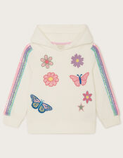 Applique Badge Hoodie, Ivory (IVORY), large