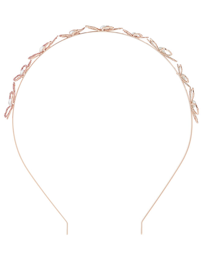 Zoey Glitter Flower Headband, , large