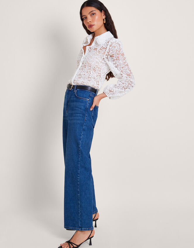 Perl Lace Blouse, Ivory (IVORY), large