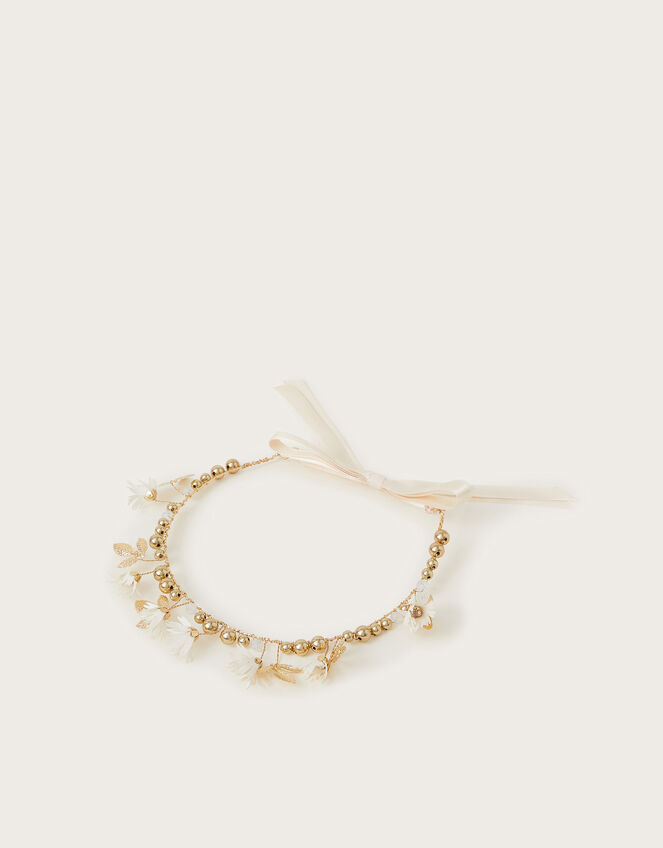Belle Flower Garland Headband, Ivory (IVORY), large